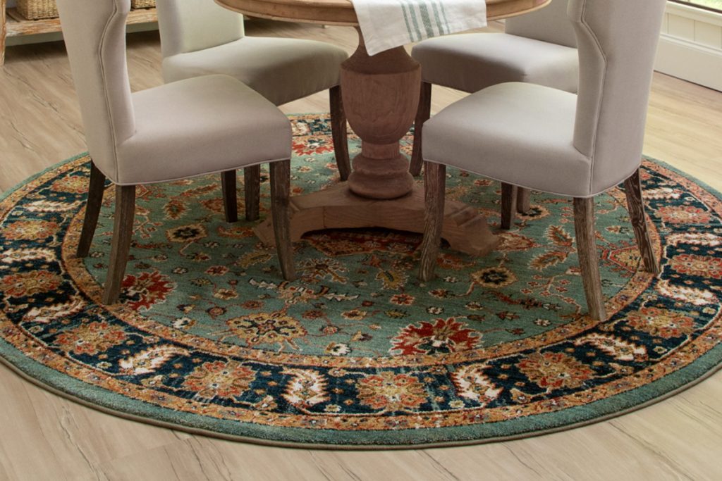 Swap your area rug for "Spice Market Deir Aquamarine" by Karastan; a beautiful blue hue that reminds us of summer skies, exotic beaches, and refreshing pools. Available at David Tiftickjian & Sons.