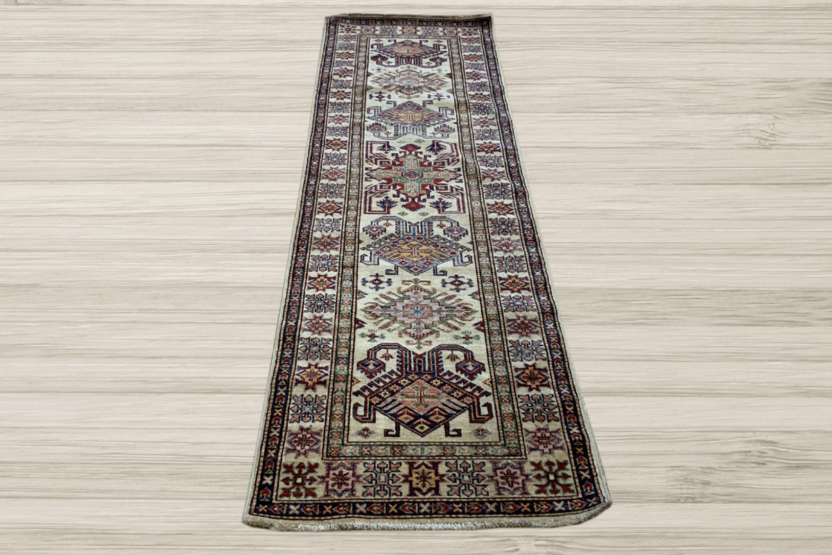Soften the appearance of your kitchen with a Kazak runner rug from David Tiftickjian and Sons.