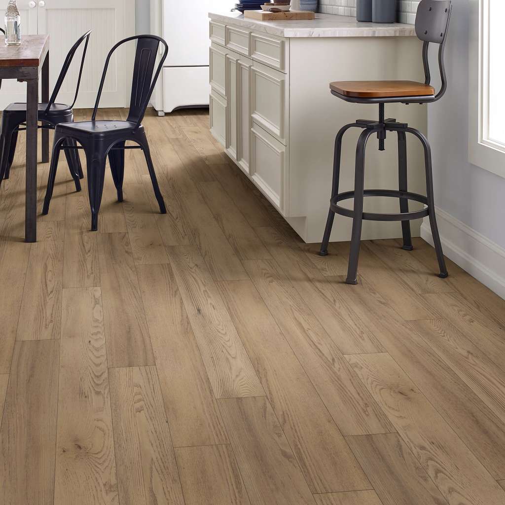 Luxury vinyl flooring is a durable alternative that's also resilient and easy to clean; perfect for any mudroom!