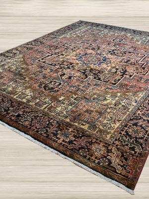 ANTIQUE 10ft. x 12ft. GEOMETRIC HERIZ