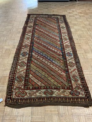 ANTIQUE 4ft. x 10ft. GEOMETRIC KAZAK