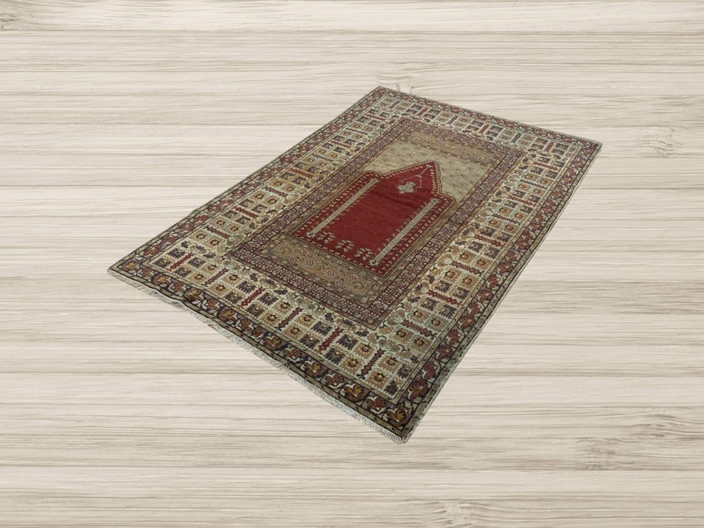 Featured Antique Rug: ANTIQUE 4ft. x 6ft. TRADITIONAL PRAYER RUG
