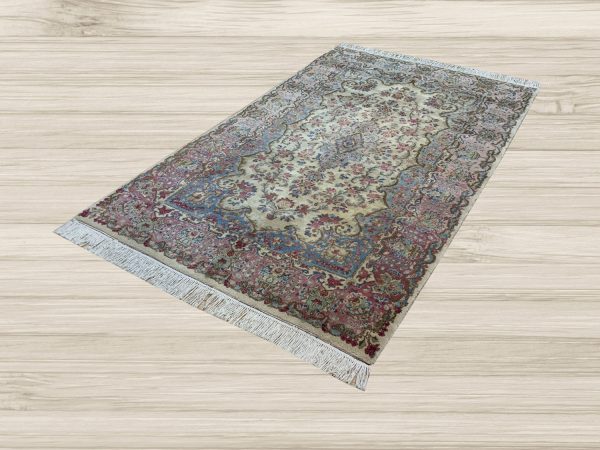 VINTAGE 5ft. x 8ft. FLORAL KERMAN
