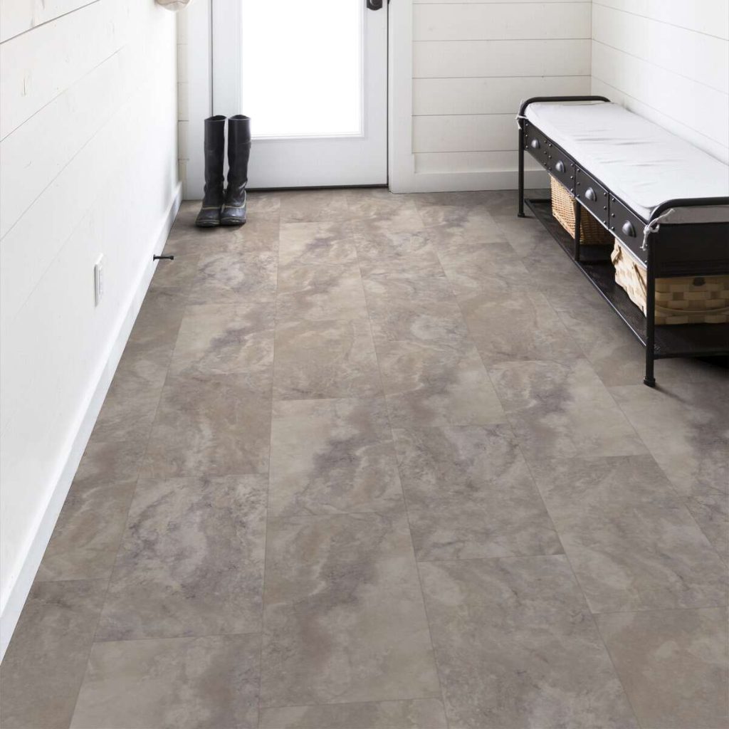 Luxury vinyl is a water-resistant, stain-resistant, slip-resistant alternative to carpet or hardwood flooring that mimics the look of wood, ceramic, and stone. 