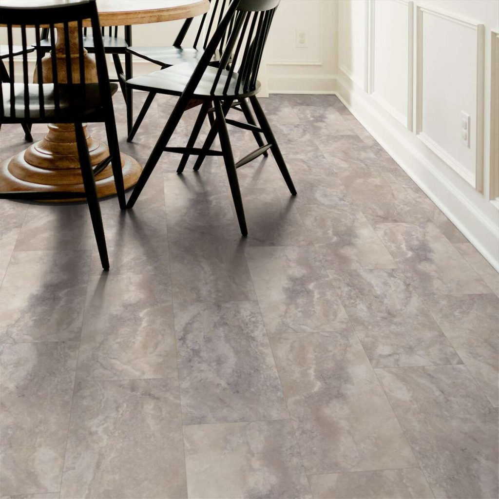 Luxury vinyl is a water-resistant, stain-resistant, slip-resistant alternative to carpet or hardwood flooring that mimics the look of wood, ceramic, and stone. 