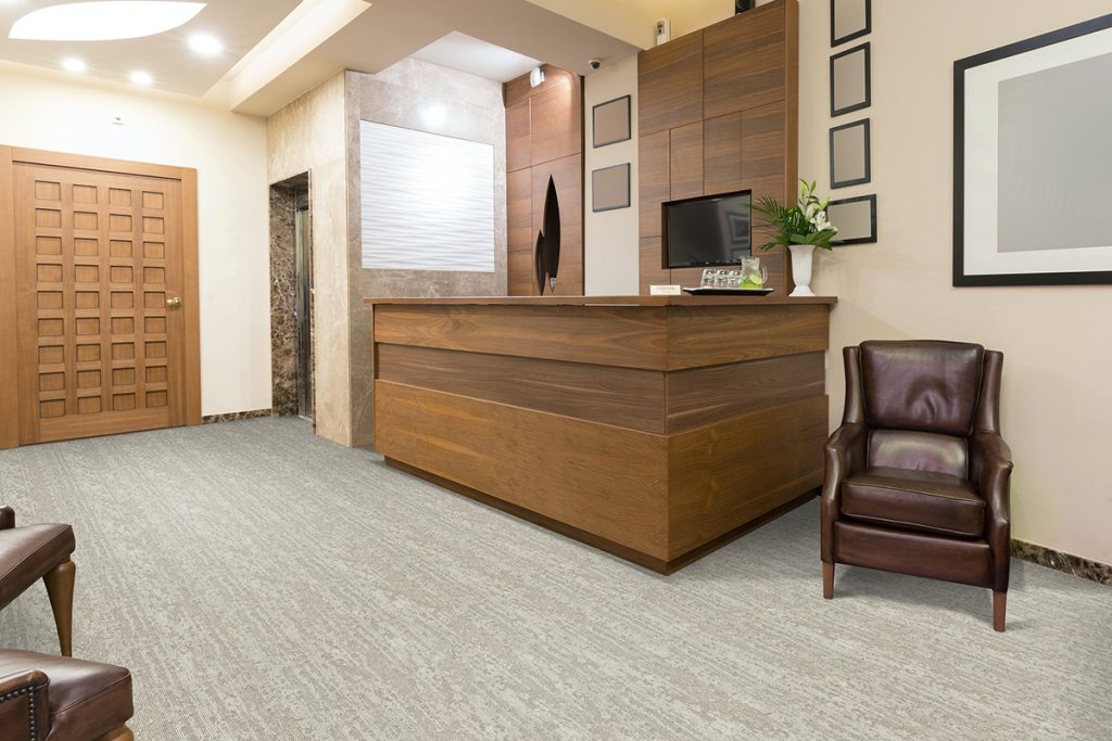 Together with David Tiftickjian & Sons, create a positive, clean, comfortable atmosphere in your lobby with professionally installed commercial carpet.