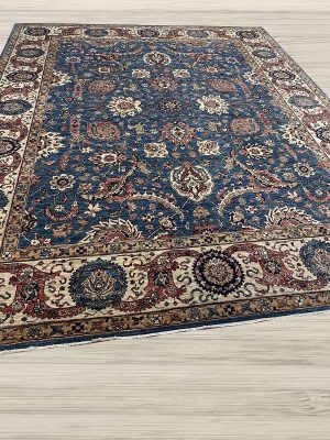 NEW 9ft. x 12ft. TABRIZ (BLUE/IVORY)