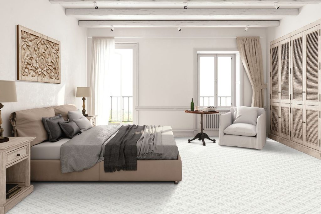 Transform your bedroom by simply updating your existing floor to fresh Karastan carpet!