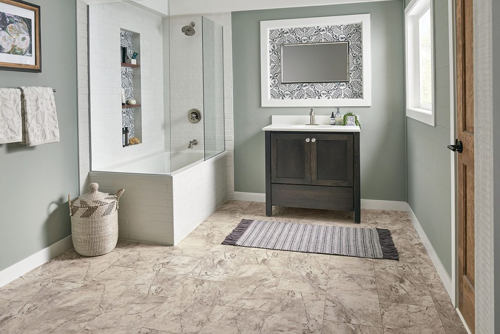 Every couple can get a beautiful, long-lasting, high-quality floor that won't break the bank with luxury vinyl bathroom flooring. 