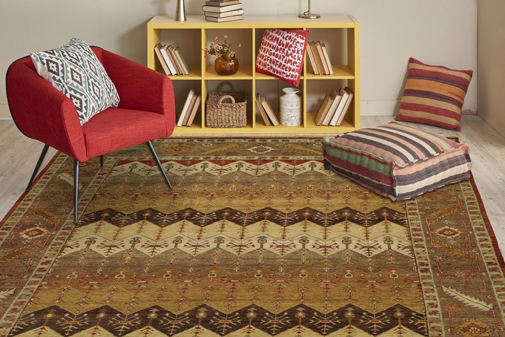 If you're looking for a quality handmade rug that captions the colors of fall but embraces a design that can stay relevant all year long, look no further than a new oriental rug.