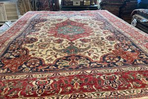 Take a cue from the fall season and opt for a vegetable dyed area rug.
