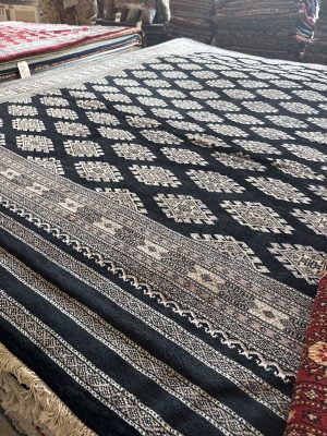 New 8ft. x 10ft. Kiva Bokara (Black) Rug