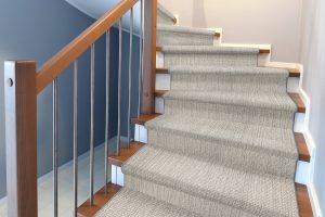 A stair runner rug to demonstrate how David Tiftickjian And Sons can custom cut stair runners to any shape staircase.